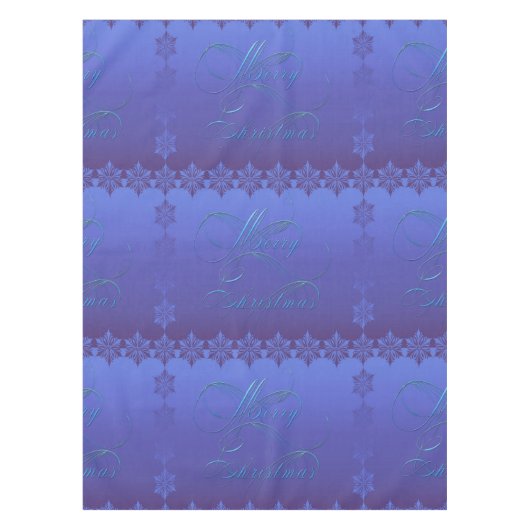 Blauwe kerst tafelkleed (Voorkant)