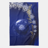 Blauwe kerst theedoek (Verticaal)