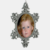 Blauwe kerst tin sneeuwvlok ornament (Links)