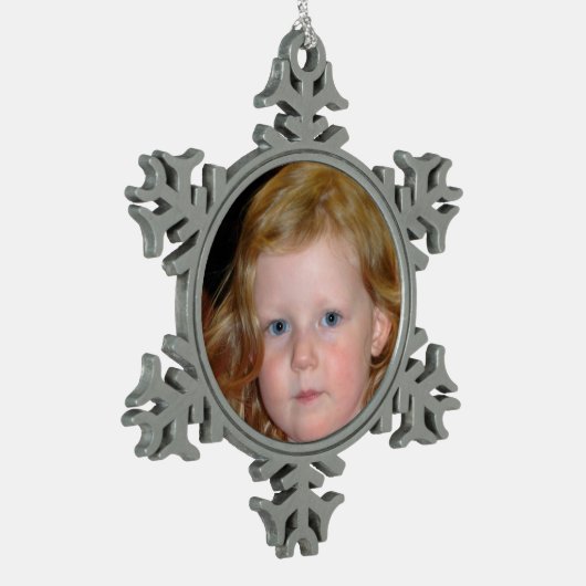 Blauwe kerst tin sneeuwvlok ornament (Links)