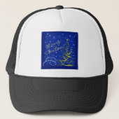 Blauwe kerst trucker pet (Voorkant)