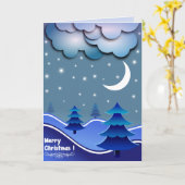 blauwe kerst wenskaart kaart (Gele Bloem)