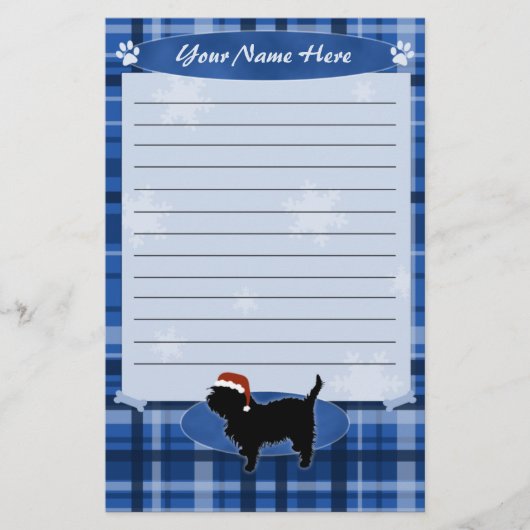 Blauwe kerstaffenpinscher Stationery Briefpapier (Voorkant)