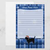 Blauwe kerstaffenpinscher Stationery Briefpapier (Voorkant / Achterkant)