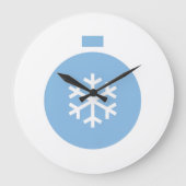 Blauwe kerstbal grote klok (Voorkant)