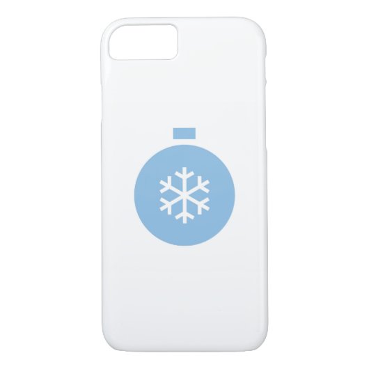 Blauwe kerstbal iPhone 8/7 Hoesje (Achterkant)