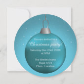 Blauwe kerstbal kaart (Voorkant)