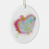 Blauwe Kerstbal Keramisch Ornament (Rechts)