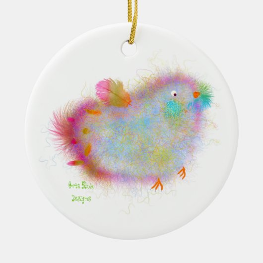 Blauwe Kerstbal Keramisch Ornament (Voorkant)