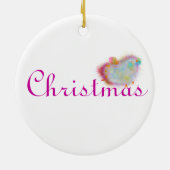Blauwe Kerstbal Keramisch Ornament (Achterkant)