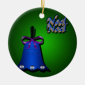 Blauwe kerstbal keramisch ornament (Voorkant)