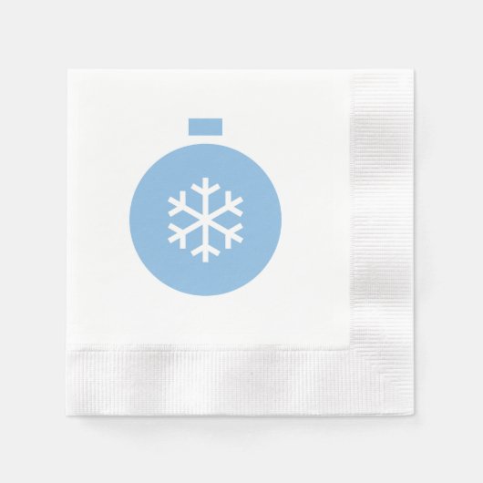 Blauwe kerstbal Napkin Servet (Voorkant)