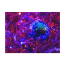 Blauwe kerstbal, Paarse boom