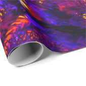 Blauwe kerstbal, Paarse boom Cadeaupapier (Rol Hoek)