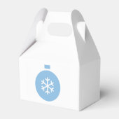 Blauwe kerstbal pleisterkaart bedankdoosjes (Achterkant)