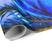 Blauwe kerstbal, sneeuw cadeaupapier (Rol Hoek)