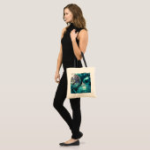 Blauwe kerstballen boodschappentas tote bag (Voorkant (model))