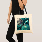 Blauwe kerstballen boodschappentas tote bag (Voorkant (product))