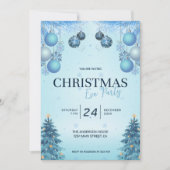 Blauwe Kerstballen Kerstmis Kaart (Voorkant)