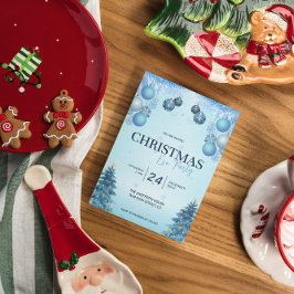 Blauwe Kerstballen Kerstmis Kaart