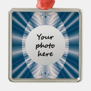 Blauwe Kerstballen Metalen Ornament