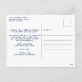 Blauwe kerstballen Twinkling String Lights Feestdagenkaart (Achterkant)