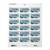 Blauwe Kerstballen Vakantie Etiket (Full Sheet)