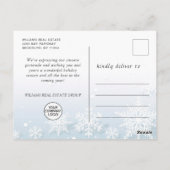 Blauwe kerstballen Zakelijke groet Briefkaart (Achterkant)