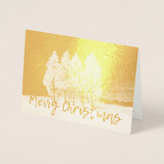 Blauwe kerstbomen folie kaarten (Voorkant)