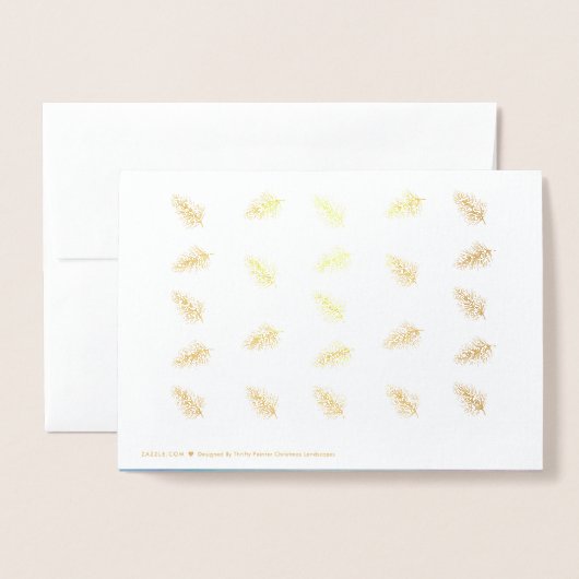 Blauwe kerstbomen folie kaarten (Met envelop)