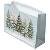 Blauwe kerstbomen groot cadeauzakje (Achterkant Gekanteld)