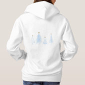 Blauwe kerstbomen hoodie (Achterkant)