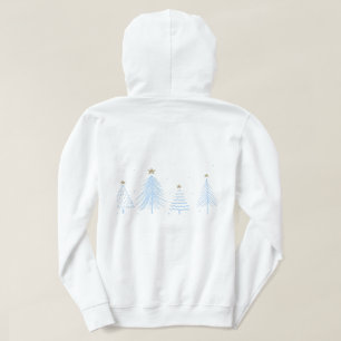 Blauwe kerstbomen hoodie