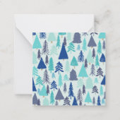 Blauwe kerstbomen in een altijdgroen bos notitiekaartje (Achterkant)