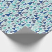 Blauwe kerstbomen in een Evergreen Forest Cadeaupapier (Hoek)