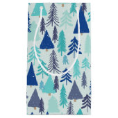 Blauwe kerstbomen in een Evergreen Forest Klein Cadeauzakje (Voorkant)