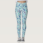 Blauwe kerstbomen in een Evergreen Forest Leggings (Voorkant)