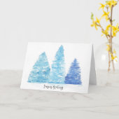 Blauwe kerstbomen kaart (Gele Bloem)