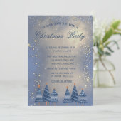 Blauwe kerstbomen, kerstgedeelte kaart (Staand voorkant)