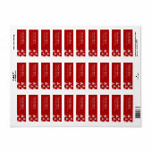 Blauwe kerstbomen met kralen snaren patroon etiket (Full Sheet)