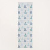 Blauwe kerstbomen met kralen snaren patroon yogamat (Voorkant)