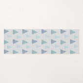 Blauwe kerstbomen met kralen snaren patroon yogamat (Voorkant (horizontaal))