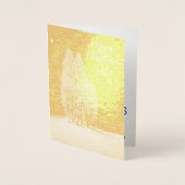 Blauwe Kerstbomen Originele Sparren Pijnboom Folie Kaarten (Voorkant)