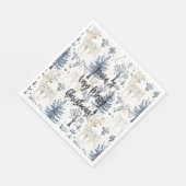 Blauwe Kerstbomen Witte Herten Servet (Hoek)