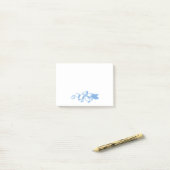 Blauwe kerstbonnen post-it® notes (Op bureau)