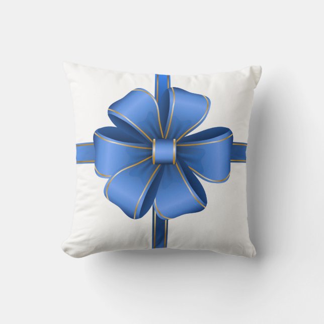 Blauwe Kerstboog Kussen (Voorkant)