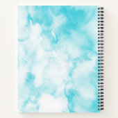 Blauwe kerstboom abstract waterverf Notitieboek (Achterkant)