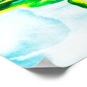 Blauwe kerstboom abstract waterverf Poster (Hoek)