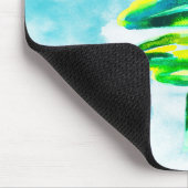 Blauwe kerstboom abstracte waterverf Muismat (Hoek)