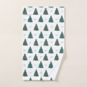 Blauwe kerstboom Boerderij Gift Wrap Bad Handdoek (Handdoek)